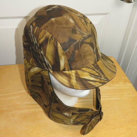 Filson Tin Cloth Wildfowl Hat Men's Shadow Grass Ear Flaps Wool Lined USA Large - Picture 1 of 7